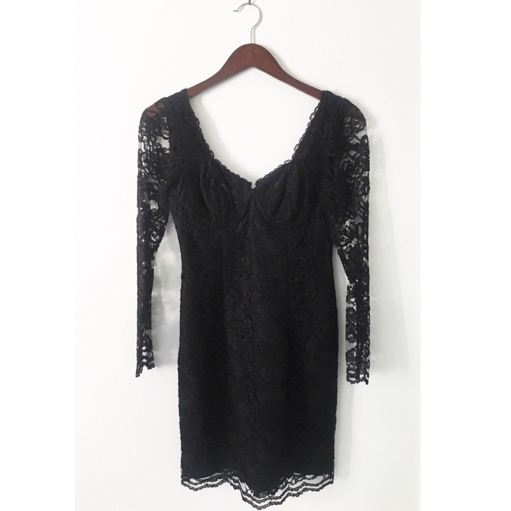 Vintage | lace bustier long sleeved dress | 2